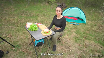 Hungry stranger provides his dick in exchange for a sandwich pov