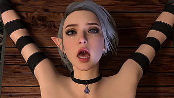 Hot blonde elf with big tits has a bondage fetish Hot blonde elf with big tits has a bondage fetish