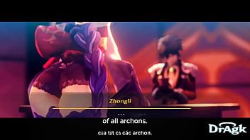 Raiden shogun gets put in her place by zhongli