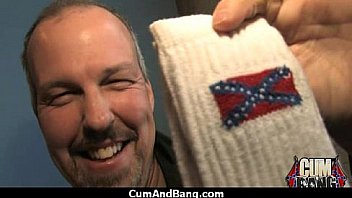 Ebony chick fucked hard in group sex action 2