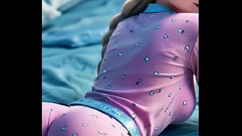 Elsa rests in her icy blue pajamas her golden hair shimmering softly as moonlight fills the room the snow queen’s night holds a secret warmth beneath the frost…