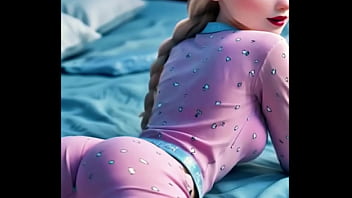 Elsa rests in her icy blue pajamas her golden hair shimmering softly as moonlight fills the room the snow queen’s night holds a secret warmth beneath the frost…