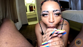 Little bleu likes sucking on big dick