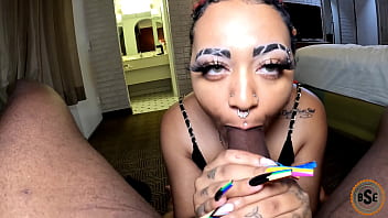 Little bleu likes sucking on big dick