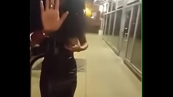 Ebony lady lactating in public