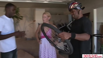 Summer daniels was asked to collect the rent but their black tenants gang her fuck all her holes at once her pussy her ass and her mouth