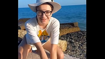 Little beach girl want to suck big dick #outdoor #tan #beach #teen #blowjob #publicsex