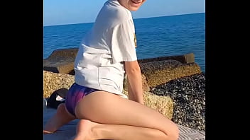 Little beach girl want to suck big dick #outdoor #tan #beach #teen #blowjob #publicsex