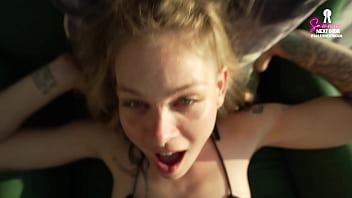 Blonde slut gets railed wearing red converse shoes