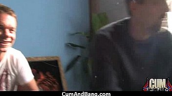 Amateur ebony interracial group sex with facial 21