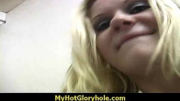 I sneak black bj as i fuck husband thrue gloryhole 7