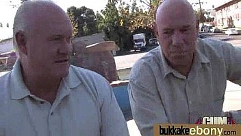 Interracial bukkake sex with black porn star 18