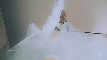 Chantal channel as a great dancer with ballerina's dress