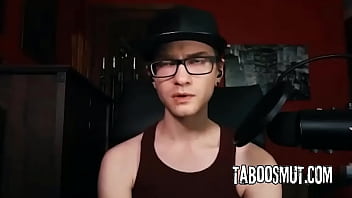 Teen stepsister plays with her tits and pussy on webcam while her stepbrother watch