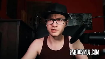 Teen stepsister plays with her tits and pussy on webcam while her stepbrother watch