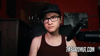 Teen stepsister plays with her tits and pussy on webcam while her stepbrother watch