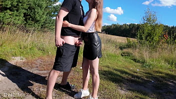 Mouth fucked me outdoors and made me swallow his load