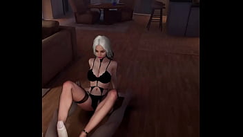 Кастинг соседки шикарной модели с белыми волосами