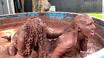 Jani vs zoey mud wrestling part 1