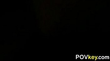 Cute girlfriend riding cock point of view