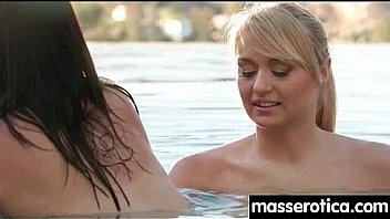 Young innocent lesbian has her tight little flower penetrated 27