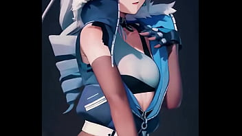 An icy genshin fighter shows off her bold style in denim and fur her silver hair glowing with cold allure beauty and danger walk hand in hand… ready to uncover her secret bio link waiting