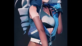 An icy genshin fighter shows off her bold style in denim and fur her silver hair glowing with cold allure beauty and danger walk hand in hand… ready to uncover her secret bio link waiting