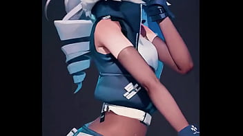 An icy genshin fighter shows off her bold style in denim and fur her silver hair glowing with cold allure beauty and danger walk hand in hand… ready to uncover her secret bio link waiting