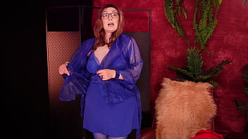 Try on babydoll dresses curvy milf in deep blue lingerie arya grander