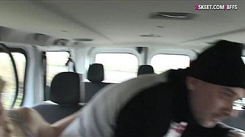 Two pretty girls hithhike and pounded