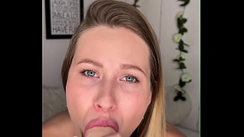 Blonde sucks big dildo on camera