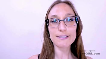 Captivating brunette model seduced by the producer