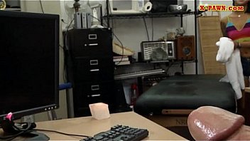 Asian cutie sells her massage table and fuck at the pawnshop