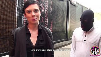 Short haired woman fucks with a black guy