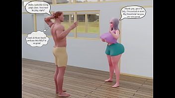 3d milf gets a lot of cum on yoga class