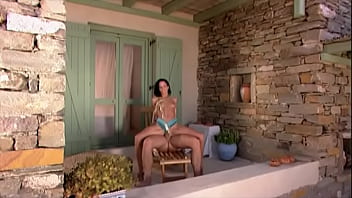 Aliz masturbates outdoors before giving her man a deepthroat blowjob