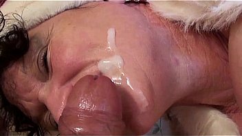 Lesbian grannies in santa outfits with happy ending