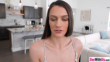 Horny stepsister swallowed big cock and enjoyed rough pussy fucking