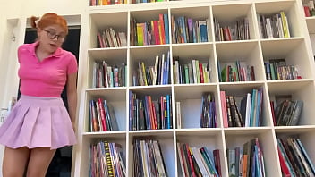 Student in sexy lingerie gets horny reading and ends up masturbating