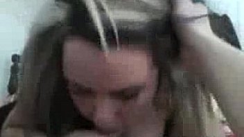 Chubby chick blowing hard