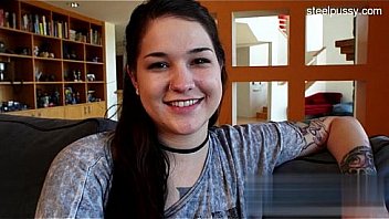 Cute girlfriend first deepthroat