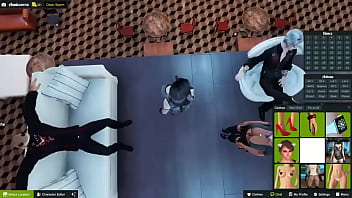 3 chicas haciendo un trio privado en fieta de 3dxchat