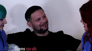Two british nurses take it in turns to fuck their patient