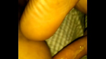 Hitting it behind her flexable legs