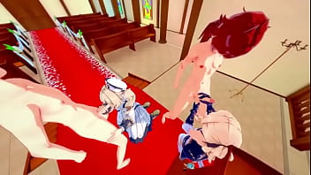 Diluc and tartaglia fucks jean and barbara