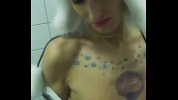 Vilja’s panda hat hides nothing as she fingers her dripping pussy fishnet stretched tight pulling out saggy tits while craving a hard dick