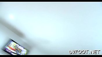 Beauty feet licked in hose