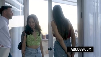 Teen stepsisters fucking with creepy tour guide