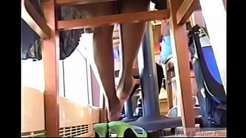 Candid ebony shoeplay