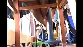 Candid ebony shoeplay